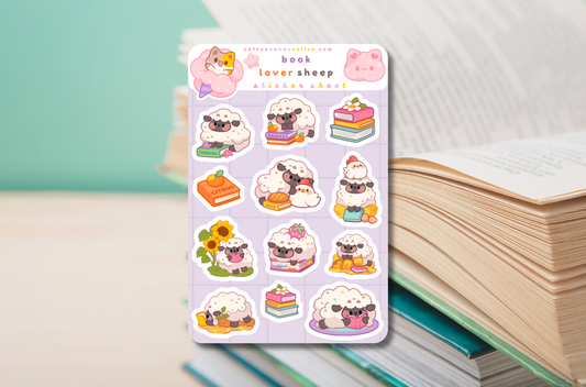 Book Lover Sheep Sticker Sheet