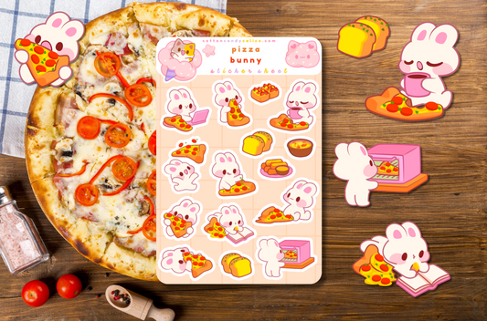 Pizza Bunny Sticker Sheet