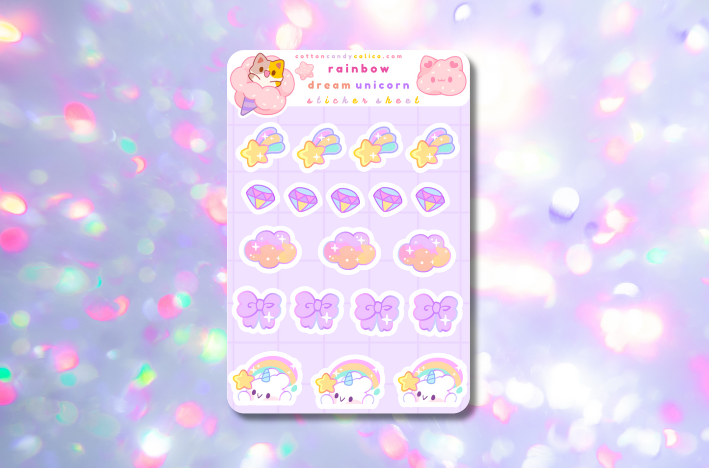 Rainbow Dream Unicorn Sticker Sheet (2/2)