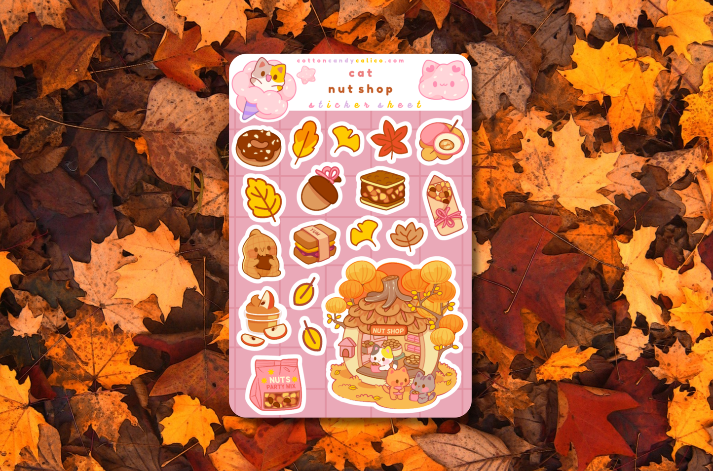Cat Nut Shop Sticker Sheet