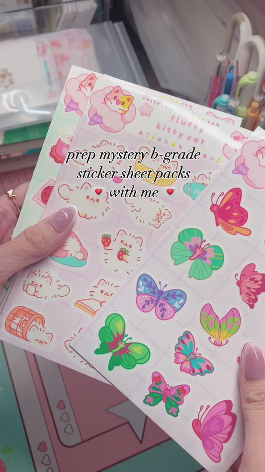 B-Grade Mystery Sticker Sheet Bundle (Set of 10)